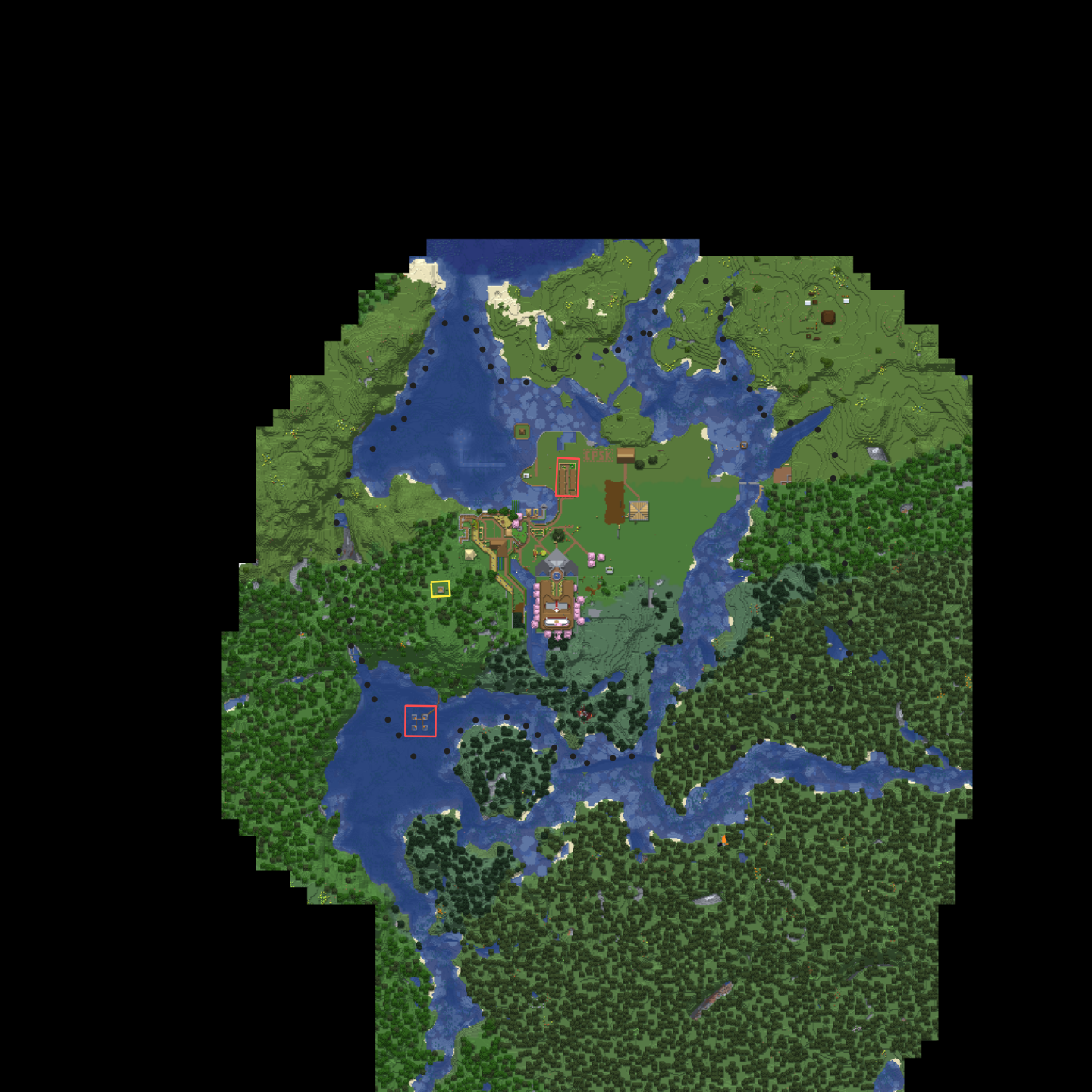 Carte Campyskerie en fond, image 1024 par 1024 pixels, vue aérienne stylisée
